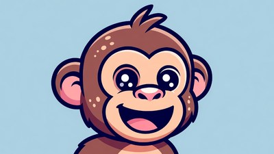 Cute cartoon monkey smiling