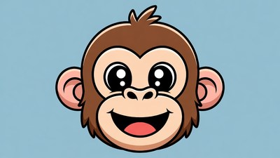 Cute cartoon monkey face