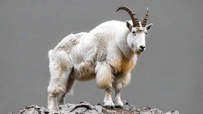 Mountain Goat Standing on Rock