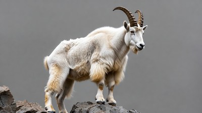 Mountain Goat Standing on Rock