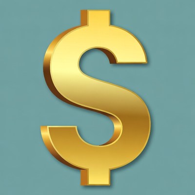 Golden dollar sign symbol
