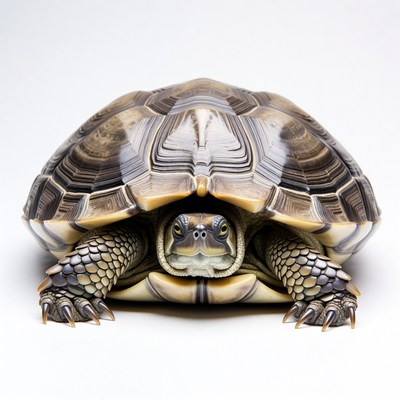 Turtle on white background