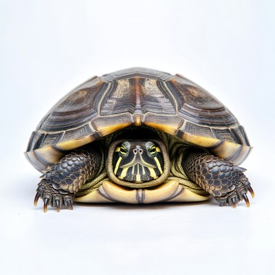 Close-up of yellow-bellied slider turtle