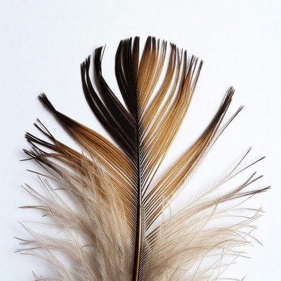 Brown and white feather isolated