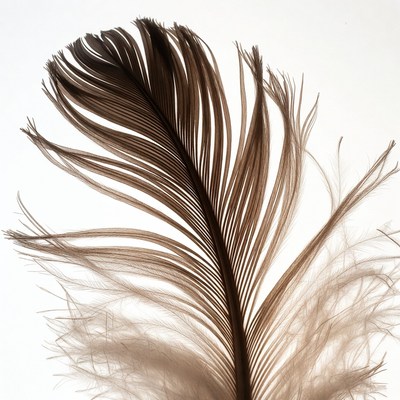 Brown Feather on White Background