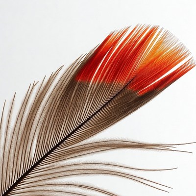 Red and Brown Bird Feather