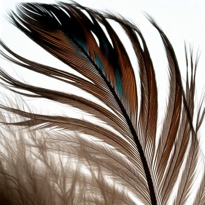 Colorful peacock feather isolated