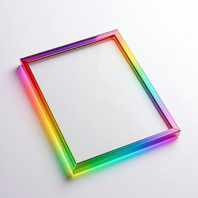 Empty Rainbow Colored Picture Frame