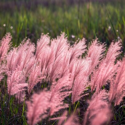 Pink Fountain Grass Field
