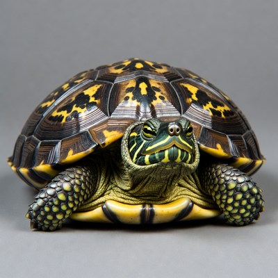 Red-eared slider turtle close-up