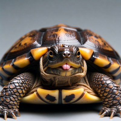 Turtle sticking out tongue