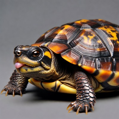 Turtle sticking out tongue