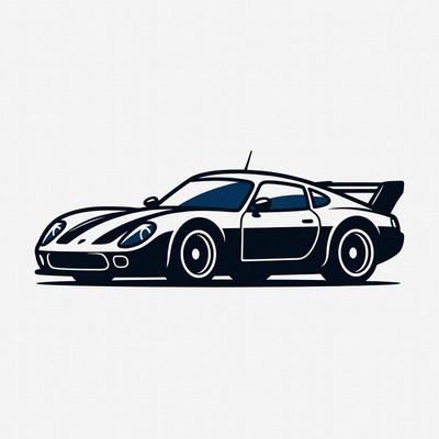 Sports Car Silhouette Illustration