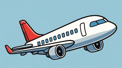 Cartoon Airplane Flying Side View