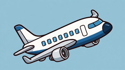 Cartoon Airplane Flying Side View