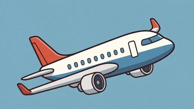 Cartoon Airplane Flying Side View