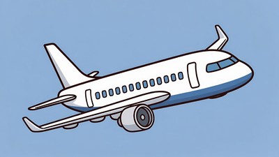 White Airplane Flying Illustration