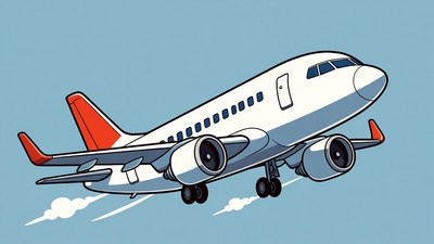 Cartoon Airplane Taking Off