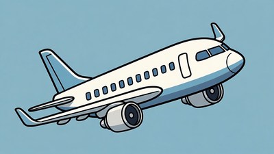 Cartoon Airplane Flying