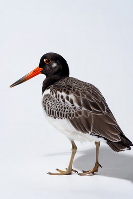 Black-necked Stilt standing on white background