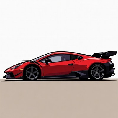 Red Lamborghini Huracan Performante Illustration