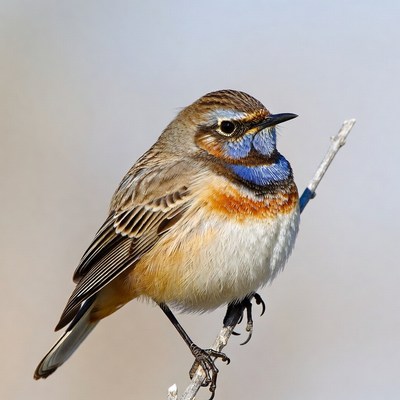 Whinchat bird perched on branch