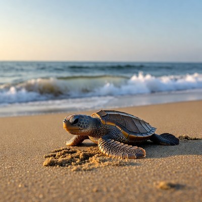 Baby Sea Turtle on Beach
