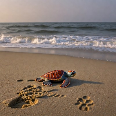 Baby Sea Turtle on Beach