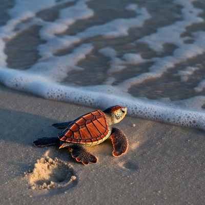Baby Sea Turtle on Beach