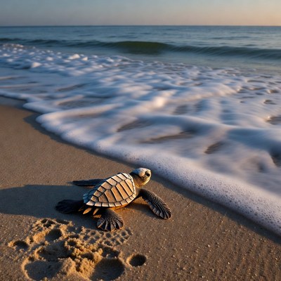 Baby Sea Turtle on Beach