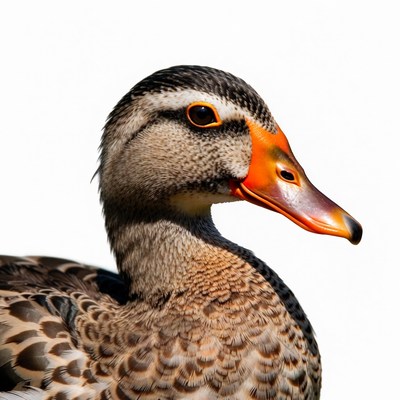 Closeup of mallard duck head