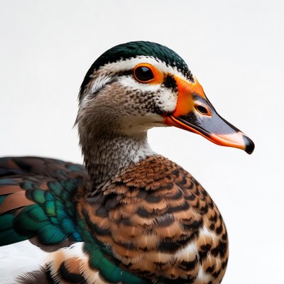 Mandarin Duck Profile View