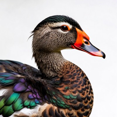 Mandarin Duck Profile View