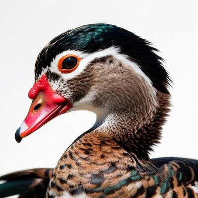 Mandarin Duck Profile Portrait