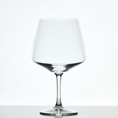 Clear Wine Glass on White Background
