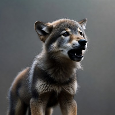 Wolf pup howling
