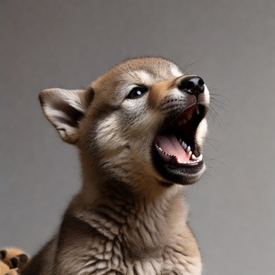Shiba Inu puppy barking