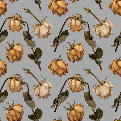 Wilted Roses Seamless Pattern