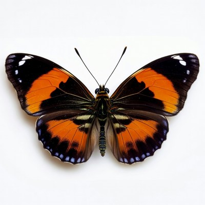 Orange Black Butterfly Wings Spread