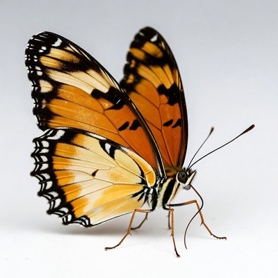 Orange and Black Butterfly Wings Spread
