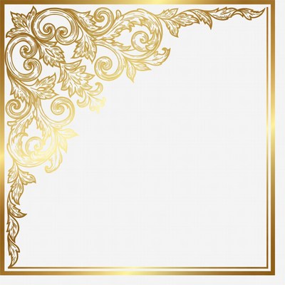 Gold Ornate Floral Frame Border