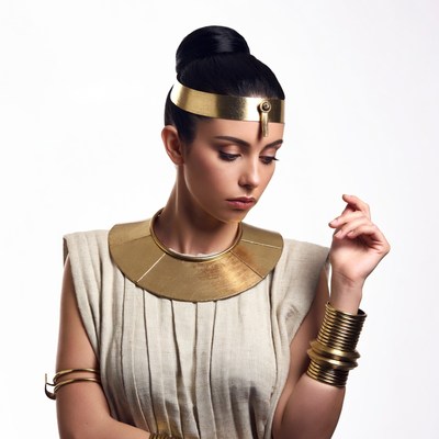 Egyptian woman in gold jewelry