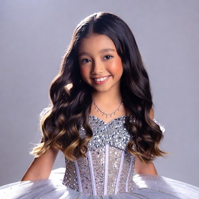 Asian girl in sparkling tutu dress