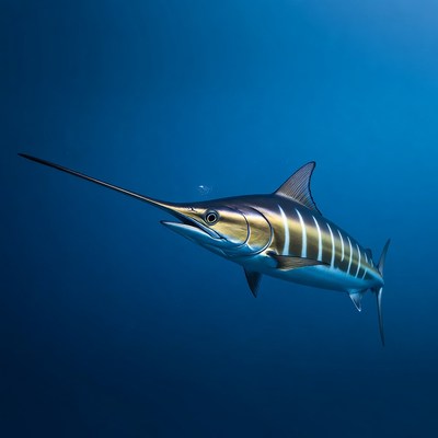 Swordfish swimming underwater