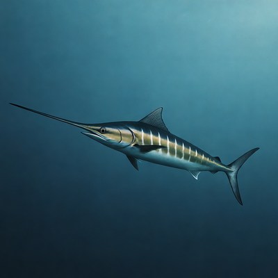 Swordfish swimming underwater