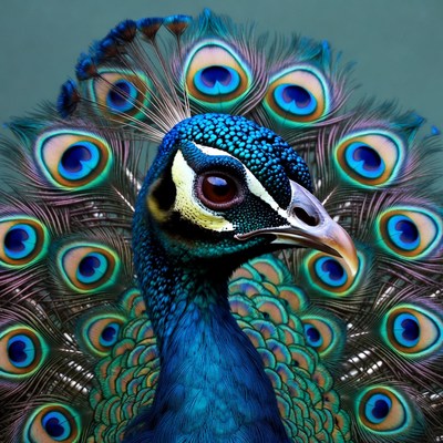 Close-up of blue peacock head