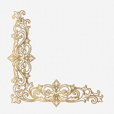 Gold Ornate Corner Border Illustration