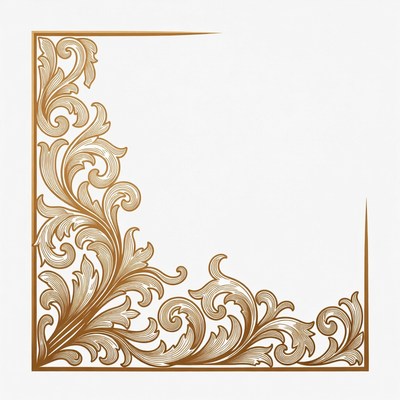 Gold Ornate Corner Border Design