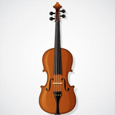 Violin illustration on white background