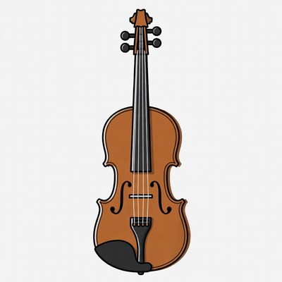 Violin illustration on white background